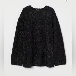 H&M black with shimmer relaxed fit sweater. Size M